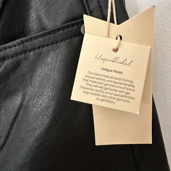 Unpublished Paloma High Rise Mom Jean Vegan Black Leather size 25 NWT‎ - Picture 6 of 9